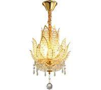 HZCVSG Crystal Chandelier Chinese Style Zen Pendant Light Adjustable Hanging Ceiling Light,for Various Rooms