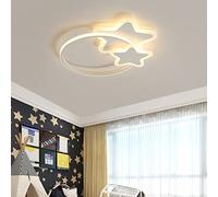 HZCVSG Dimmable 3 Star Acrylic Ceiling Light Fixture with Remote Control for Children's Bedroom Girls Boys Lounge Living Dining Room Ø52*H6cm (White)