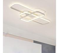 HZCVSG Dimmable Ceiling Light Fixture 3000K 6500K Flush Mount Chandelier with Square for Bedroom Kitchen Hallway Office White 70CM