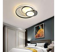 HZCVSG Dimmable Ceiling Light with Remote Control for Living Room & Dining Room - Black Flush Mount Chandelier with Acrylic Shade