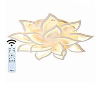 HZCVSG Dimmable Flower Shape Ceiling Light for Living Room Bedroom Children's Room Metal Acrylic Petal Ceiling Chandelier in White 78W 5460LM Φ100×11CM