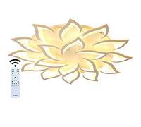 HZCVSG Dimmable Flower Shape Ceiling Light for Living Room Bedroom Children's Room White Metal Acrylic Petal Ceiling Chandelier 99W 6930LM Φ120×11CM