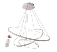HZCVSG Elegant Chandelier Pendant Light for Kitchen & Dining Room with Adjustable Height and Three Rings