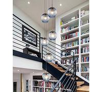 HZCVSG Elegant Multi-Glass Chandelier for Staircase - 30x150cm Pendant Light with Glass Balls, Stylish Ceiling Lamp for Large Spaces