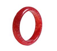 HZCVSG Fashion Red Jade Bangle Bracelet Jadeite for Natural Jewelry HandCarved Fine Charm Round Bangle Women (Metal Color : 6062mm)