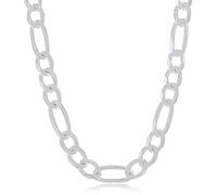 HZCVSG Figaro Chain Men and Women Real Sterling Silver Necklace Made in Italy Inches Length - Ideal for Everyday Wear, Special Occasions