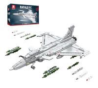 HZCVSG Fighter Jet Building Block Toy Adults, Military Rafale Army Plane Model with Missiles, Technical Aircraft Airplane Hobby Collection Construction Brick Gifts for Teens (2099 Pcs)