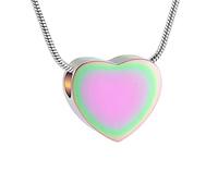 HZCVSG for Blank Small Heart Ash Keepsake Urns Pet Dog Cat Memorial Urn Necklace Hold Ashes Cremation Jewelry Pendants Women