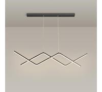 HZCVSG Geometric Black Dining Table Light Fixture - 26W Minimalist Chandelier for Kitchen & Living Room