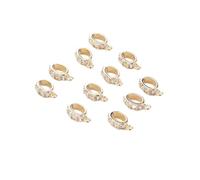 HZCVSG Girl 6pcs/Lot Round Spacer Beads Inlaid Zircon Open Ring Necklace Bracelet Hand Made Material Accessories Plated with Gifts