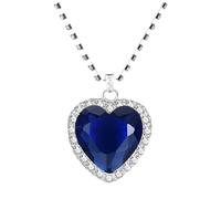 HZCVSG Girls Jewelry Accessorie Piece Plave Women, Nicky Set - Cubic Zirconia Heart with Reunion for Valentines Year Necklace
