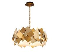 HZCVSG Gold Stainless Steel Pendant Lamp for Living Dinning Room Decor Simply Metal Hanging