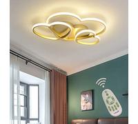 HZCVSG Heart Shaped Dimmable Ceiling Light with Remote Control for Children's Bedroom Gold Acrylic Shade Chandelier for Kitchen Hallway and Lounge