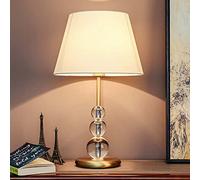 HZCVSG Home Crystal Table Lamp 1-Light Fabric Shade Bedside Desk Lamp Brass Nightstand Fixture 1, 's Room Study Reading Lights H20.08in,for Various Rooms
