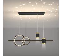 HZCVSG Home Dining Table Chandelier Dimmable Pendent Lamp Metal Strip Ceiling Hanging Light - 's Room Living Room Suspended Light Fixture,for Various Rooms