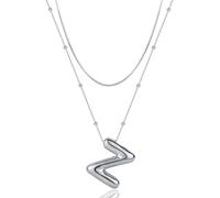 HZCVSG Initial for Women Girls, Dainty Balloon Bubble Necklace, Name Letter Alphabet Pendant Layered Choker Necklaces Personalized Jewelry