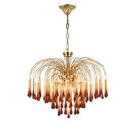 HZCVSG Italian Vintage Enameled Teardrop Pink Children's Chandelier, Living Room Bedroom Hallway Lamp, Entrance Lamp-Copper 80