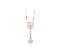 HZCVSG Jewelry/Necklaces s925 Freshwater Pearl Hanging Chain 7-8mm White Water Drop Necklace with Diamonds Fashion Women Jewelry Gift Women's Pendants