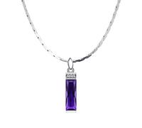 HZCVSG Jewelry/Necklaces Synthetic Amethyst Pendant Female Clavicle Chain Plus Necklace 16/18 Inch Women's Pendants
