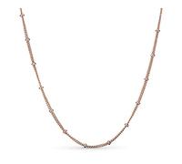 HZCVSG Kinds of Small Beads Based Long Chain For Fashion Silver Jewelry Rose Gold & Golden Shine Women Necklaces