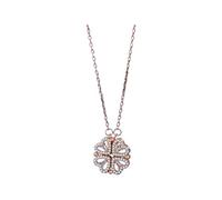 HZCVSG Lucky for Women Silver Four Leaf & Love Heart Pendant, Elegant Necklace
