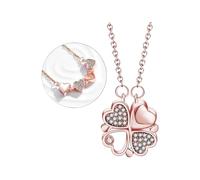HZCVSG Lucky for Women Silver Four Leaf & Love Heart Pendant, Elegant Necklace