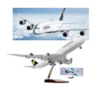 HZCVSG Lufthansa 1:150 Scale B747 Aircraft Airplane Model with Lights Rolling Wheels 47cm Premium Display Replica for Aviation Collectors, Home/Office Decoration Business Gifts(Normal)
