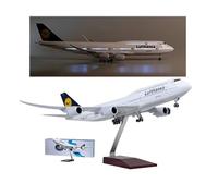 HZCVSG Lufthansa 1:150 Scale B747 Aircraft Airplane Model with Lights Rolling Wheels 47cm Premium Display Replica for Aviation Collectors, Home/Office Decoration Business Gifts(Upgraded)