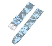 HZCVSG Luxurious Silicone Watch Band - 20mm for Men & Women, and Stylish (Silver Buckle)