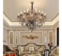 HZCVSG Luxury European Crystal Pendant Chandelier for Living Room Restaurant Bedroom Villa Hotel KTV Bar Staircase Elegant 6 Light Duplex Building