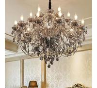 HZCVSG Luxury European Crystal Pendant Chandelier for Living Room Restaurant Bedroom Villa Hotel KTV Bar Staircase Elegant 6 Light Duplex Building