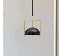 HZCVSG Mid-Century Green Marble Pendant Light Black Ceiling Fixture Square Industrial Chandelier for Kitchen Island Dining Room Bedroom and Living Room