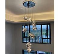 HZCVSG Minimalist Chandelier for Living Room and Staircase with Champagne Shades (10 Balls)