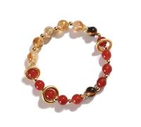 HZCVSG Natural Red Agate Yellow Tower Crystal Bracelet Popular Female Bracelet Jewelry