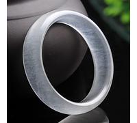 HZCVSG Natural White Hand Carved Wide Stripe Jade Bracelet Fashion Boutique Jewelry Men's and Women's Bracelet Accessories (Gem Color : 6062)