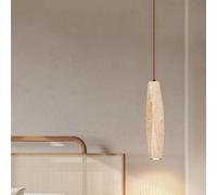 HZCVSG Natural Yellow Travertine Stone Pendant Lights for Bedroom, Dining Room & Kitchen - Adjustable WABI-Sabi Style Ceiling Light