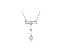 HZCVSG Necklaces 925 Freshwater Pearl Pendant Chain 7-8mm Round Fashion All-Match Necklace Jewelry Women's Pendants