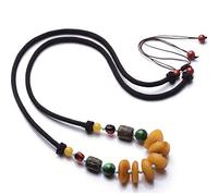 HZCVSG Necklaces Feng Shui Amber Necklace Authentic Jade Healing Crystal Lucky Wealth Ward Off Evil Spirits Sweater Chain Inspirational for Women Men Jewelry Gift