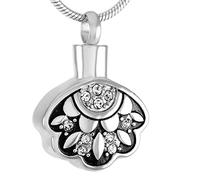 HZCVSG Necklaces for Paw Print Shape with Flower Pendant Cremation Ashes Keepsake Necklace Pet Human Memorial Urn Locket Women