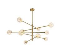 HZCVSG Nordic Full Copper Chandelier,For Living Dining Room Light,Creative Gypsophila Glass Magic Beans Chandelier, Bedroom Light