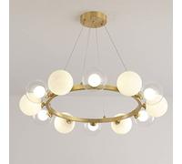 HZCVSG Nordic/Full Ropper/Magic/Ring/Magic Bean/Chandelier, Light Luxury/High-End Lamp, for/Living Room/Bedroom/Dining Room,Brass,10 li