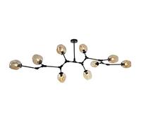 HZCVSG Nordic Molecular Chandeliers, Sputnik Branch Pendant Lamp Adjustable Hand Blown Glass Shade Creative Chandelier-Black Lights (Black 9)