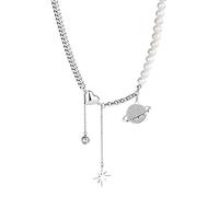 HZCVSG Patrck Mother's Day and Charms Universe Planet Pendant Necklaces Teen Girls Jewelry My Wildflower Necklace for Women