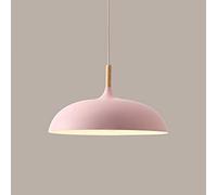 HZCVSG Pendant Light Retro Round Chandelier Nordic Wood & Metal Hanging Lamp for Bar Hotel Office Hall Tea House - Pink