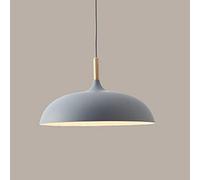 HZCVSG Pendant Light Retro Round Chandelier with Wood & Metal Nordic Style Hanging Lamp for Bar Hotel Office Hall Tea House - Gray Finish