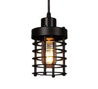 HZCVSG Pendant Retro Black Finish Hanging Lamp Shade Basket Cage Metal Ceiling Light Fitting Industrial Chandelier Lantern Loft Barn Suspensio