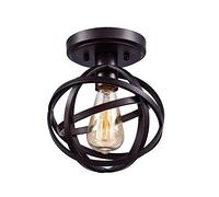 HZCVSG Pendant Rural Industrial Ceiling Spotlight Bar Cafe Decor Iron Wire Cage Light Rustic Loft Semi Flush Mount Chandelier Kitchen Island Dining Room Hanging Lamp