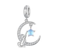 HZCVSG Plated Enamel Cat Moon Star Celestial Charm Pendant for Earrings Necklace Bracelet Jewelry Making