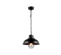 HZCVSG Retro Fisherman Iron Metal Cage Lampshade Ceiling Light Industrial Vintage Adjustable Hanging Lamp Chandelier for Restaurant Kitchen Bar Loft Black Ligh