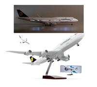 HZCVSG Scale German Lufthansa Airplane Model Static Plane Set Display Aircraft Lights Rolling Wheels with Stand for Aviation Collection Office Suitable (Upgraded)